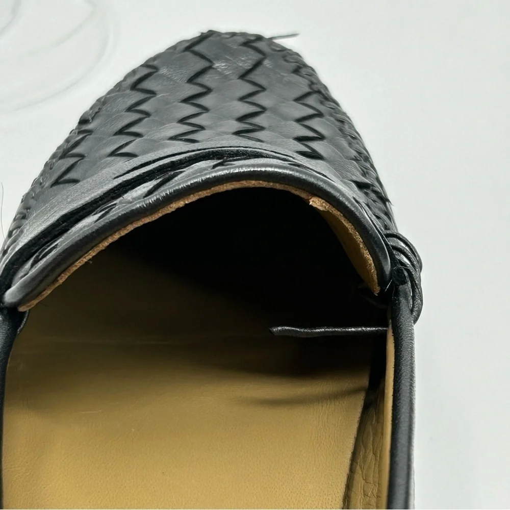 Robert Zur Dark Gray Silver Leather Quality Woven Driving Loafers Size 8.5